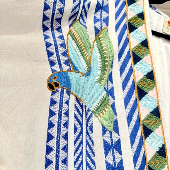 FARM Rio Blue and White Geometric Coverup - Picture 9 of 10